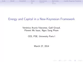 Energy and Capital in a New-Keynesian Framework  Vernica Acurio Vsconez, Gal Giraud,  Florent