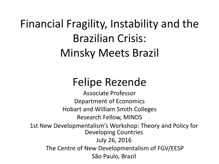 brazilian crisis