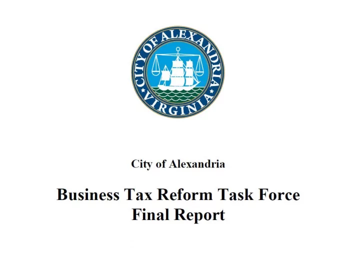 business tax reform task force final report
