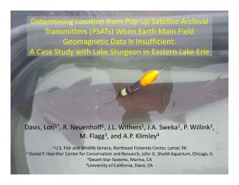 Determining Location from Pop  up Satellite Archival Transmitters (PSATs) When Earth Main Field