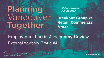 Employment Lands &amp; Economy Review  External Advisory Group #4  vancouverplan.ca