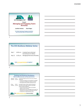 How to Develop Managing and Engaging Teams a Strategic Plan  Remotely Jennifer Amstutz Alan Krieger