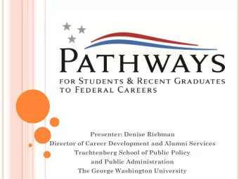 Presenter: Denise Riebman  Director of Career Development and Alumni Services  Trachtenberg School