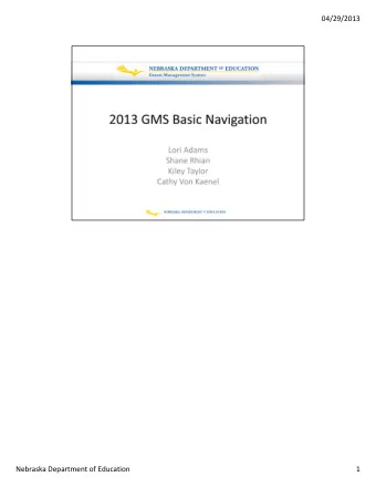 04/29/2013 Nebraska Department of Education  1  04/29/2013
