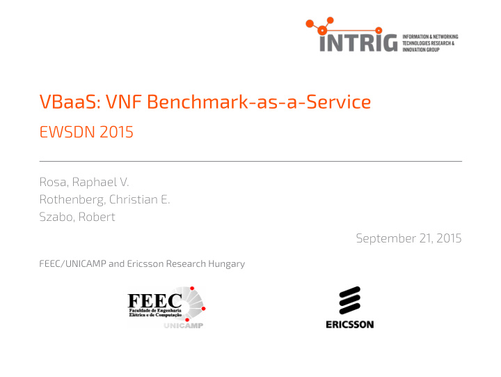 vbaas vnf benchmark as a service