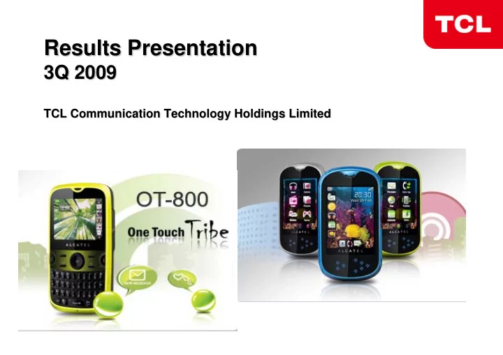 results presentation results presentation