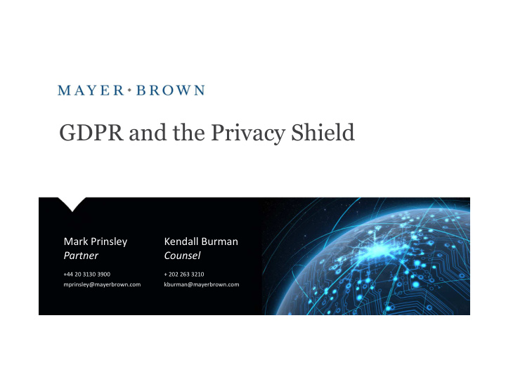 gdpr and the privacy shield