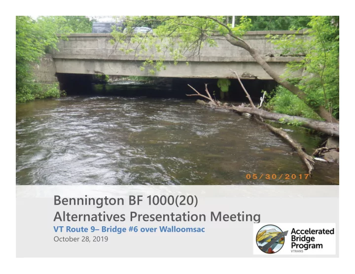 bennington bf 1000 20 alternatives presentation meeting
