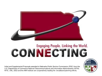 Initial and Supplemental Proposals awarded to Nebraska Public Service Commission (PSC) from the