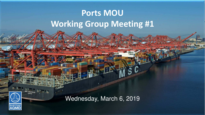 ports mou working group meeting 1