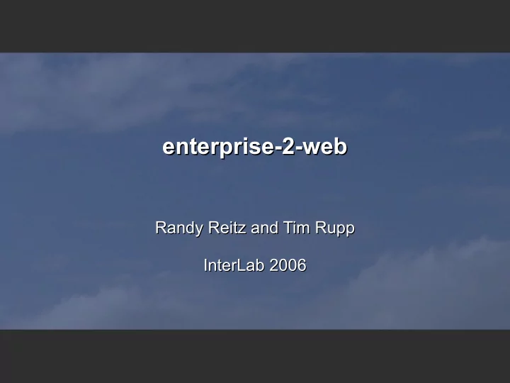 enterprise 2 web enterprise 2 web