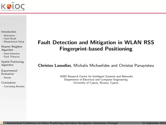 Fault Detection and Mitigation in WLAN RSS  Nearest Neighbor  Fingerprint-based Positioning