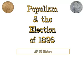 AP US  US Hi  Histo  tory  ry  Problems of the Farmer: cycle of debt  Deflation of currency
