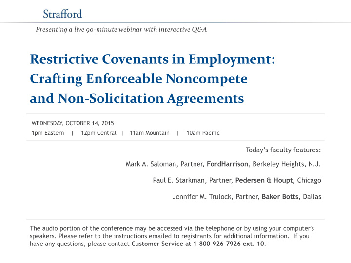 restrictive covenants in employment crafting enforceable