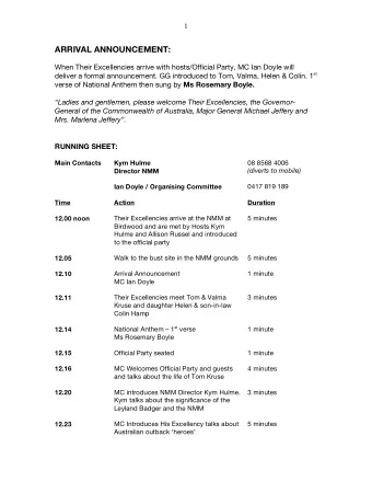 3  Ladies and gentlemen, please welcome Their Excellencies, the Governor-  General of the