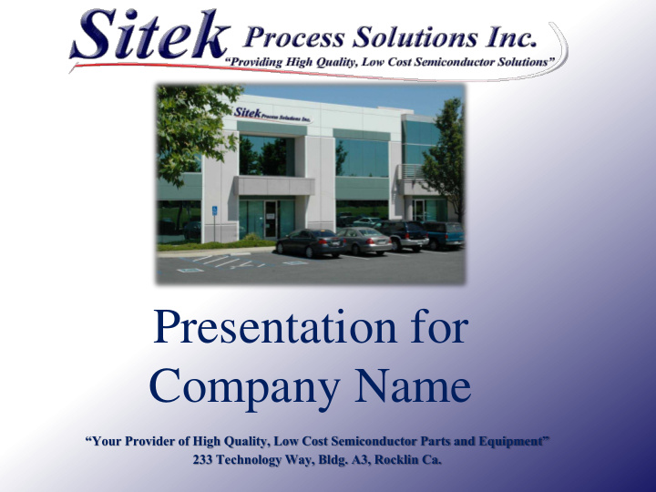 presentation for company name