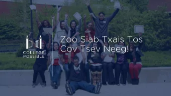 Zoo Siab Txais Tos  Cov Tsev Neeg!  College Possible + Lub zeeg muag  Peb xav tias  lub neej ib