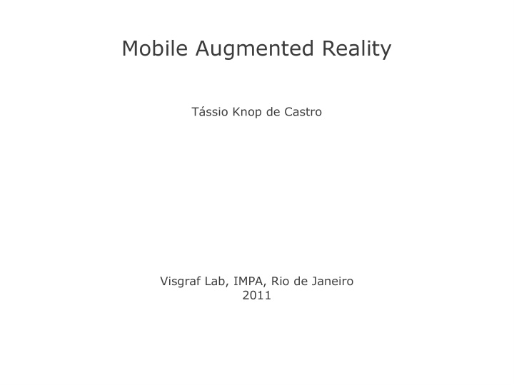 mobile augmented reality