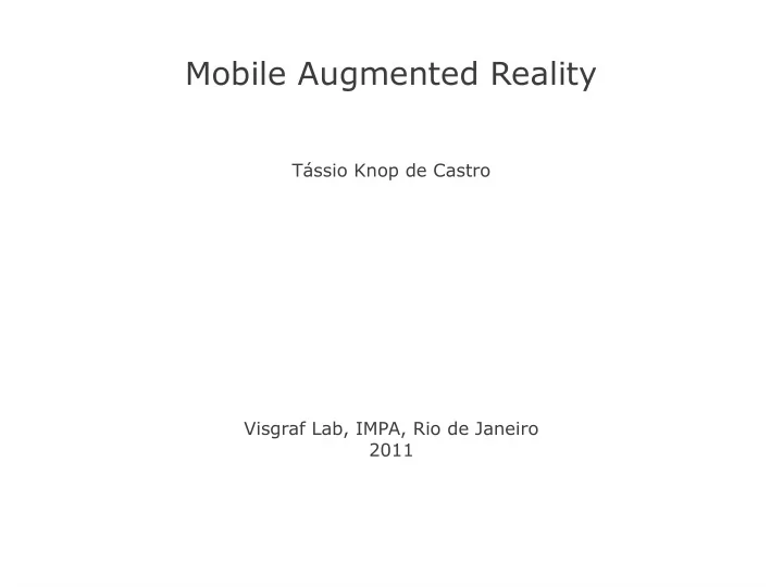 mobile augmented reality