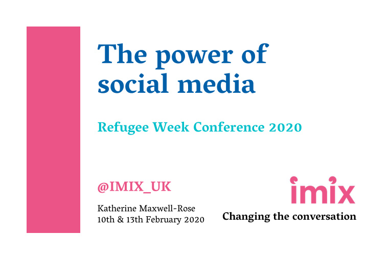 refugee week conference 2020 imix uk
