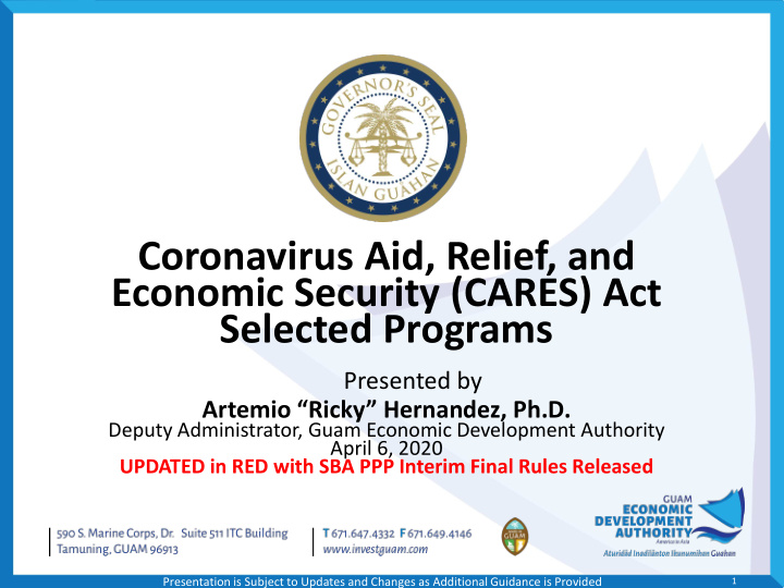 coronavirus aid relief and economic security cares act