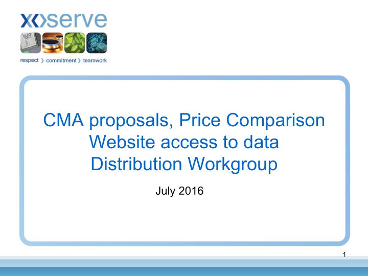 cma proposals price comparison website access to data
