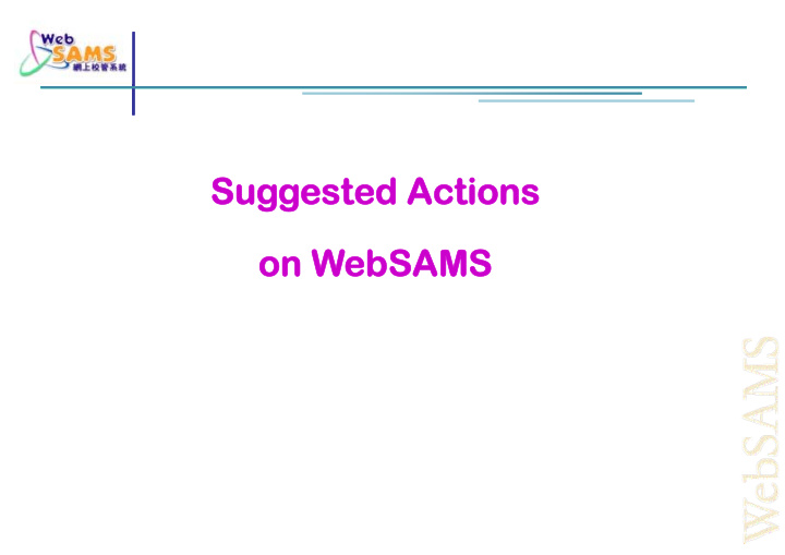 sug suggested actions sted actions on w on websams bsams