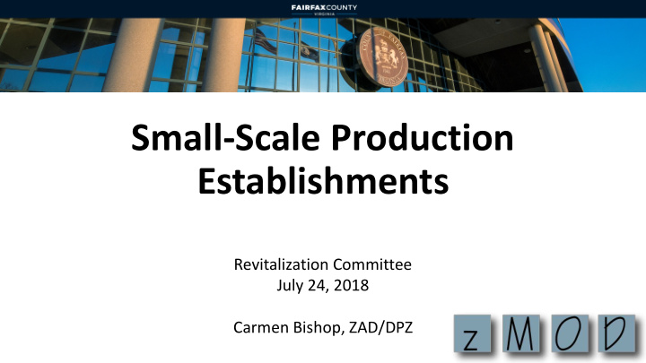 small scale production establishments