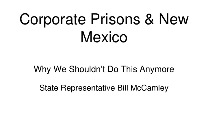 corporate prisons new mexico