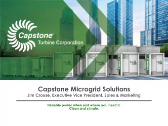 Capstone Microgrid Solutions  Jim Crouse, Executive Vice President, Sales &amp; Marketing  Reliable