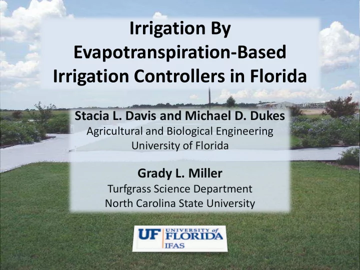 irrigation by evapotranspiration based