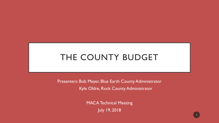 the county budget