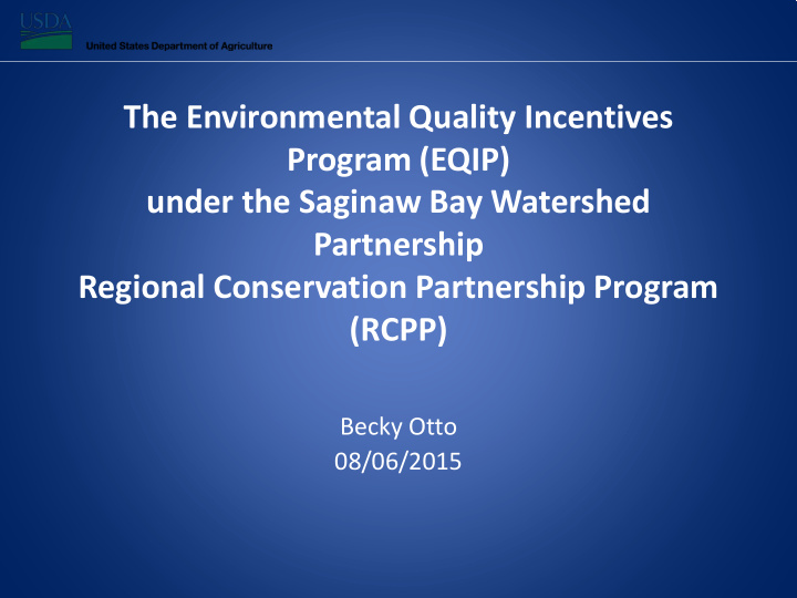 the environmental quality incentives program eqip under