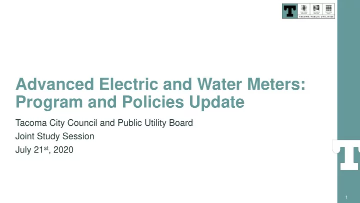 program and policies update