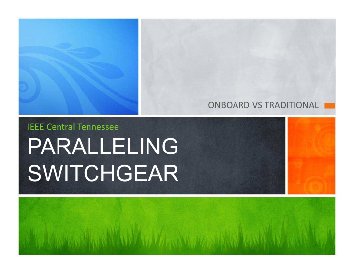 paralleling switchgear dustin sperber