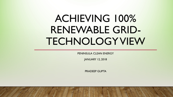 achieving 100 renewable grid technology view
