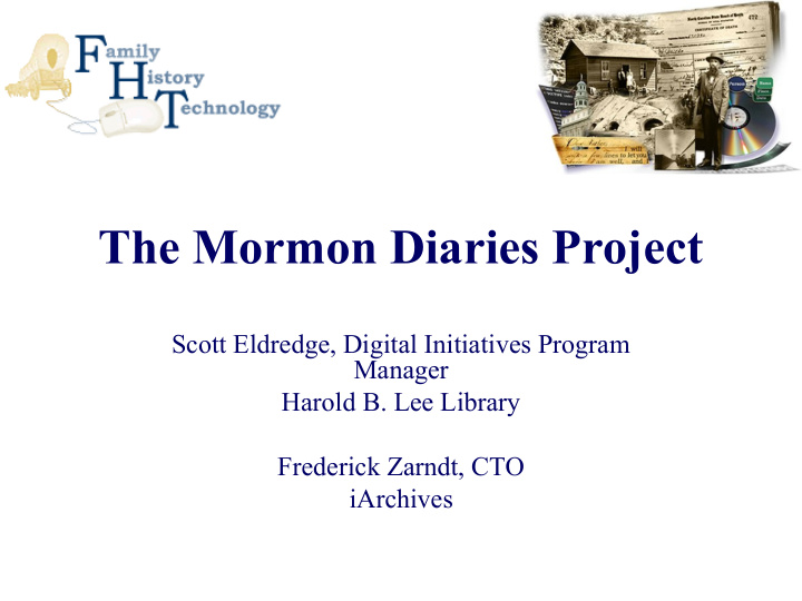 the mormon diaries project