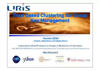 Trust based Clustering for Group  Trust based Clustering for Group  Trust based Clustering for