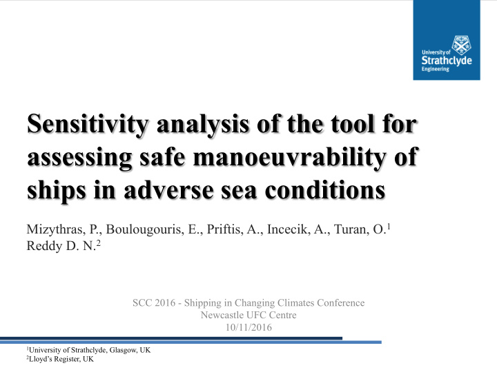 sensitivity analysis of the tool for assessing safe