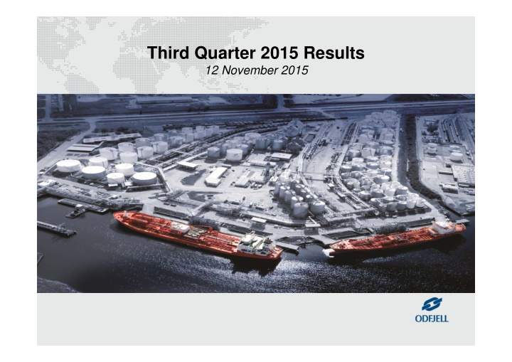 third quarter 2015 results