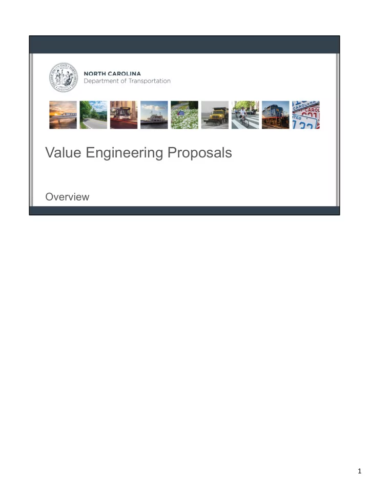 value engineering proposals