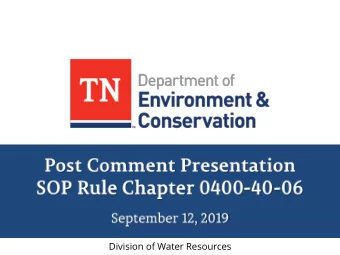 Division of Water Resources  Provide insight regarding purpose of proposal and a  discussion of
