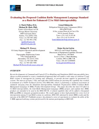Evaluating the Proposed Coalition Battle Management Language Standard  as a Basis for Enhanced C2