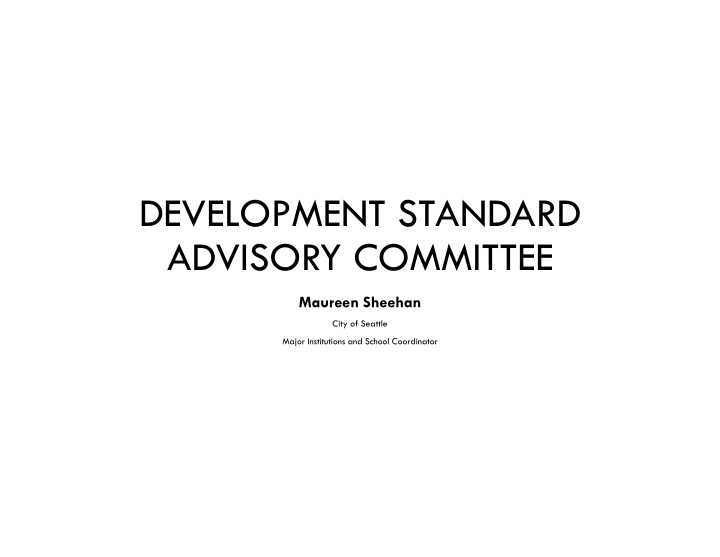 development standard advisory committee