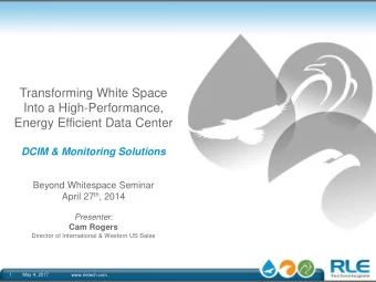 Into a High-Performance,  Energy Efficient Data Center  DCIM &amp; Monitoring Solutions  Beyond