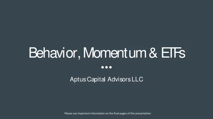 behavior momentum e t f s