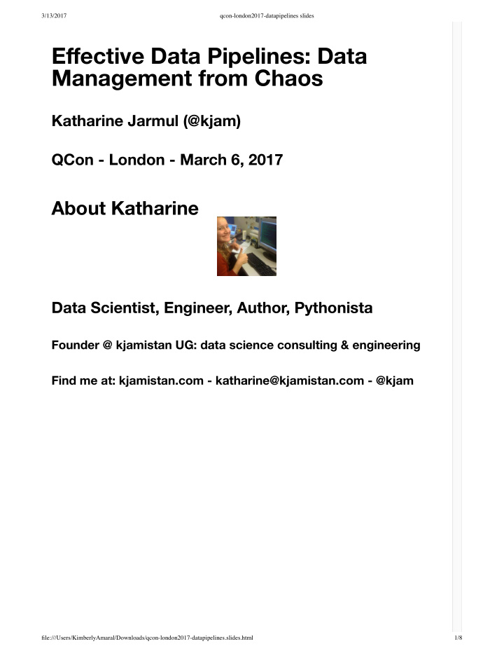 effective data pipelines data management from chaos