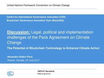 challenges of the Paris Agreement on Climate  Change  The Potential of Blockchain Technology to