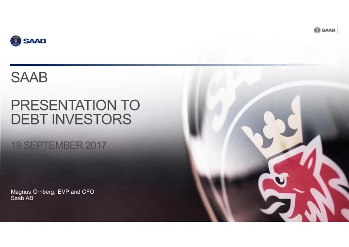 saab presentation to debt investors