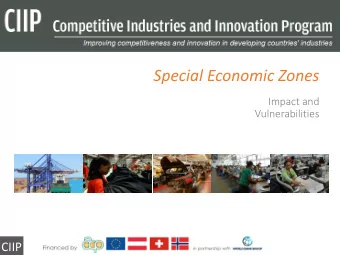 Special Economic Zones  Impact and  Vulnerabilities  CIIP  Definitions of Special Economic Zones